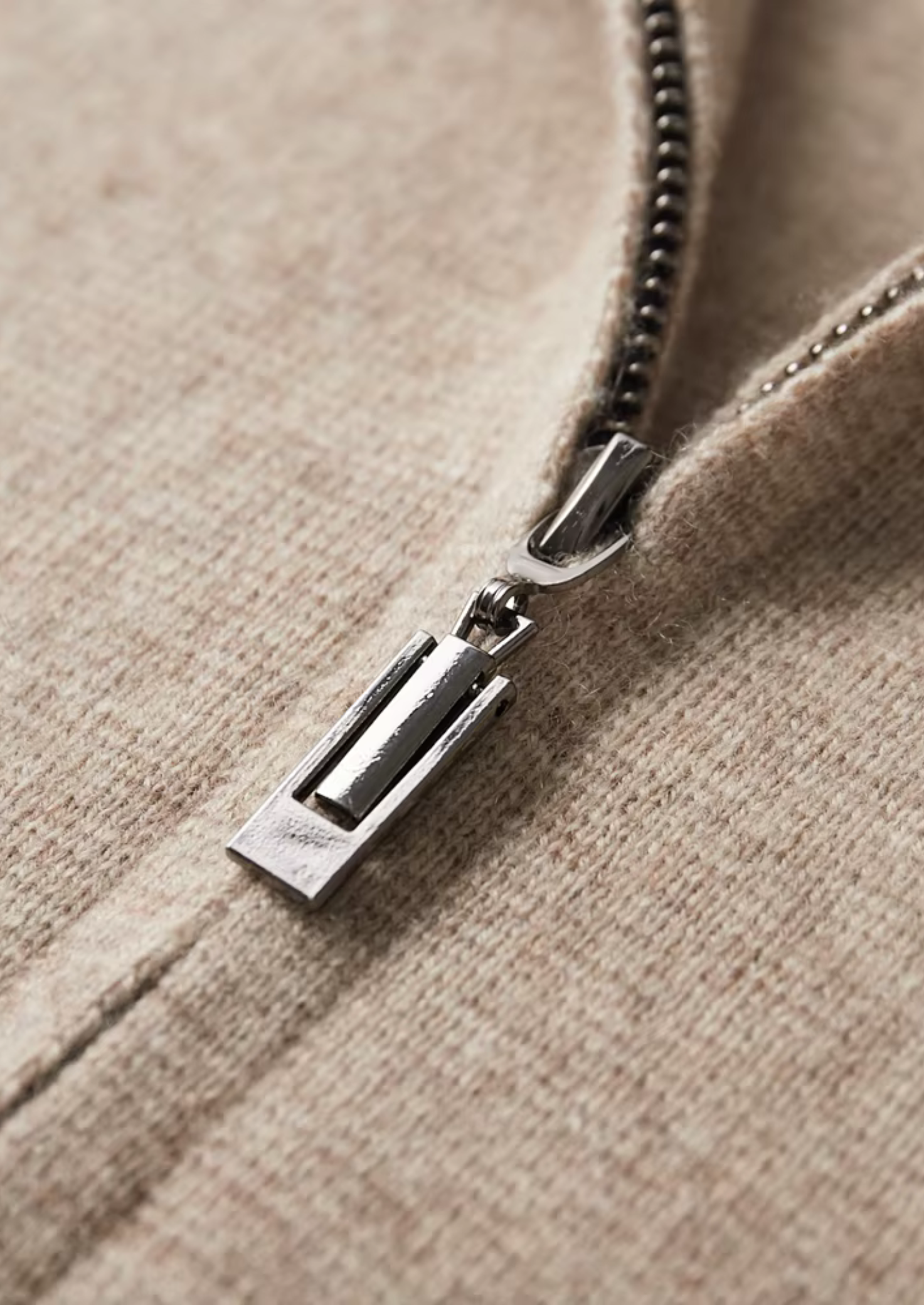 Extra-Fine Merino Wool Zipped Polo Knit Jacket